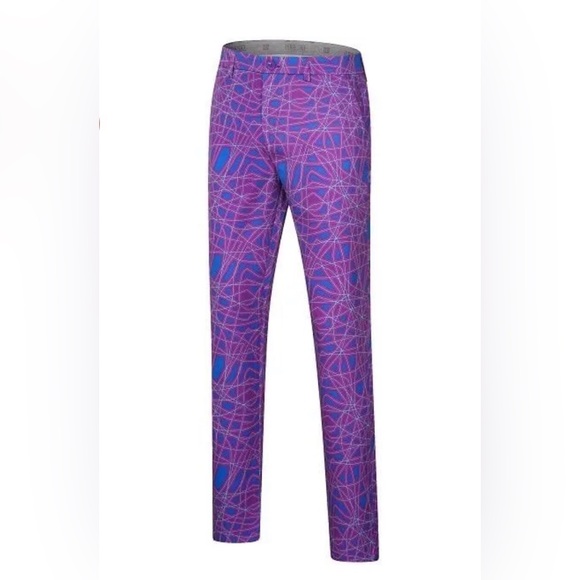 Hreski Other - Hreski Abstract Purple and Blue Design Golfing Pants Size 32x30